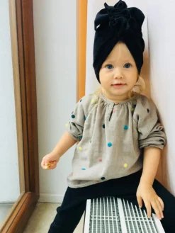 Na Główkę | Looks by LUKS Turban Velvet Black Diamond 0-6m