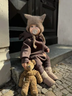 Kombinezony|Ubranka Dziecięce | Zezuzulla Uchaty kombinezon - Czekolada