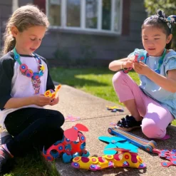 Idealne W Podróży|6 Lat+ | CLIXO Układanka magnetyczna Super Rainbow, 60 elementy
