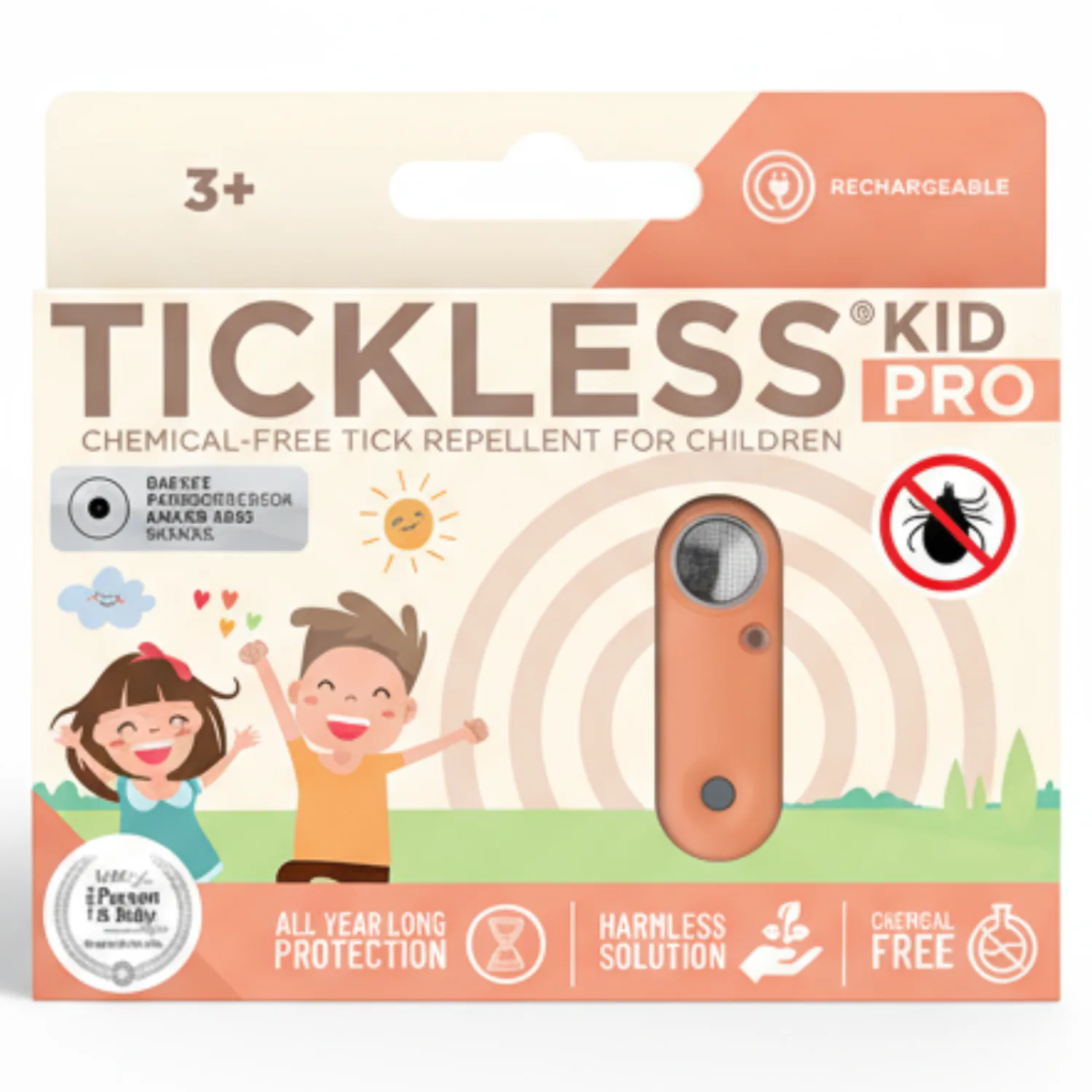 Ułatwiacze Życia | Tickless Ultradźwiękowe urządzenie chroniące przed kleszczami ® Kid Pro Hot Peach