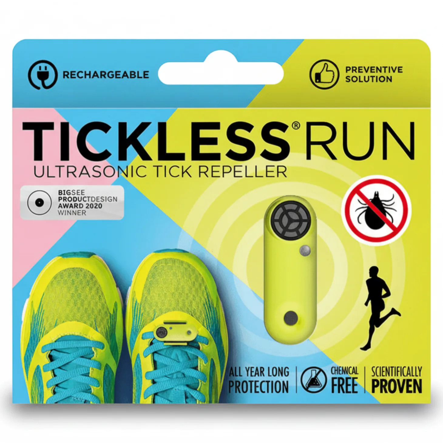 Ultradźwiękowe urządzenie chroniące przed kleszczami TICKLESS® Run UV Yellow