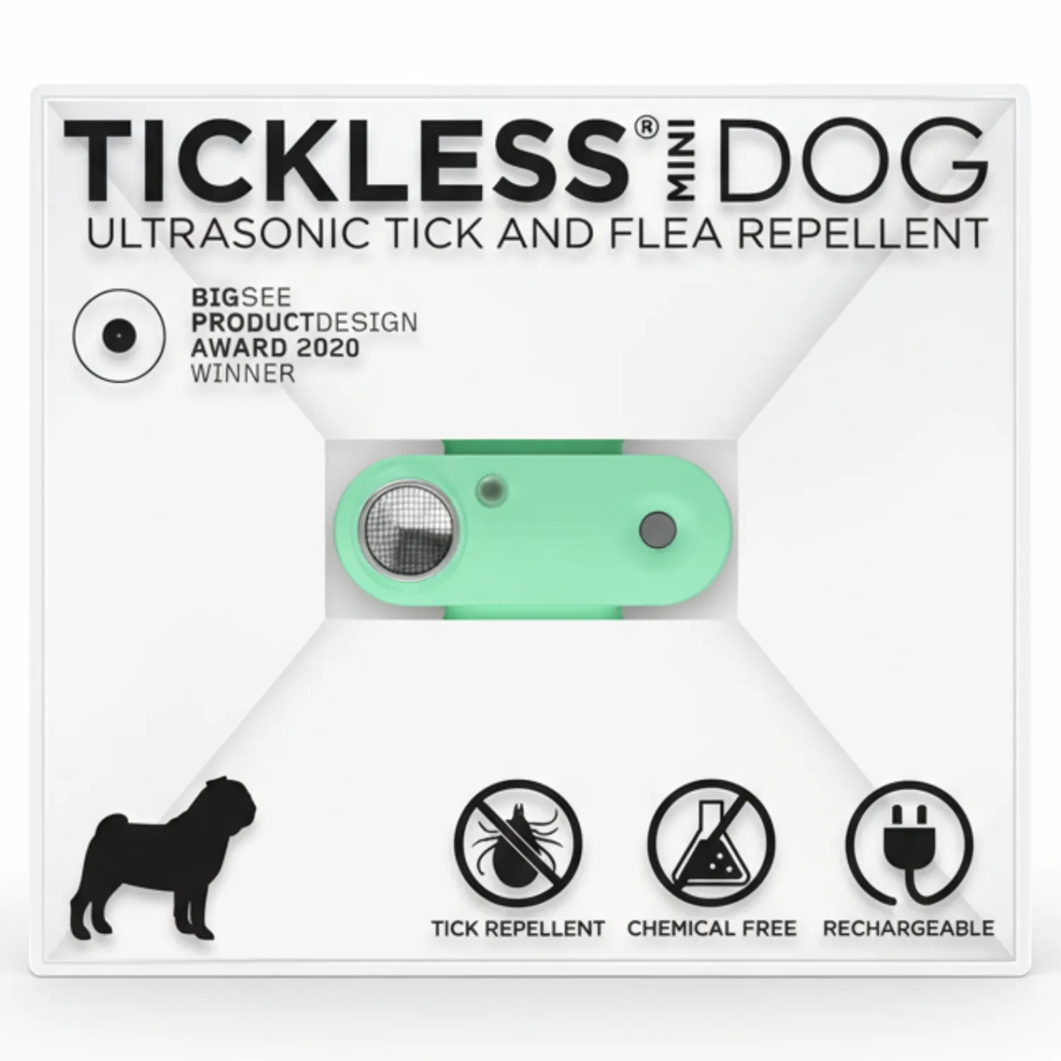 Ułatwiacze Życia | Tickless Ultradźwiękowe urządzenie chroniące przed kleszczami ® Pet Mini Mentha Green
