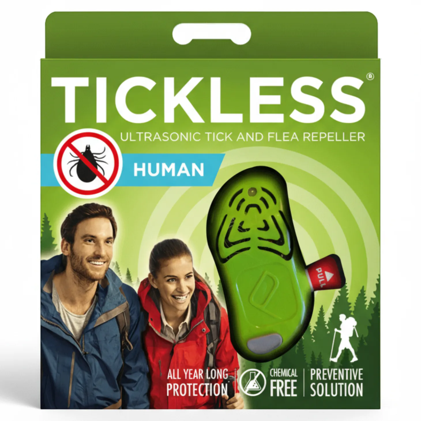 Ultradźwiękowe urządzenie chroniące przed kleszczami TICKLESS® Human Green