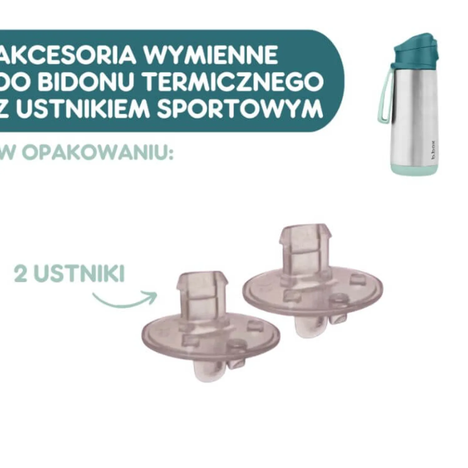 Bidony I Butelki|Bidony I Butelki | b.box Ustniki zapasowe do bidonu termicznego sportowego, 500 ml.