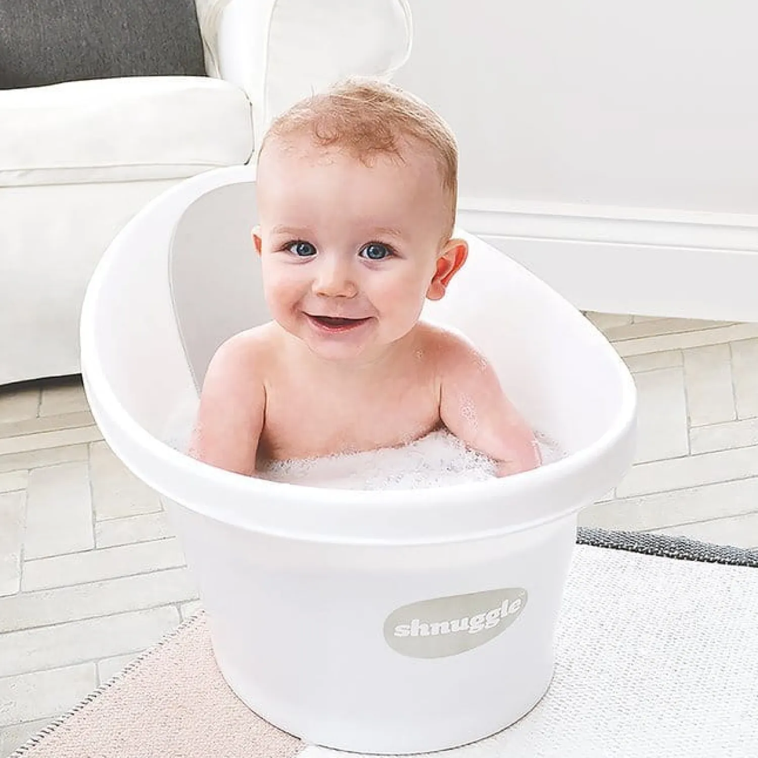 Wanienki I Stojaki|Wanienki I Stojaki | Shnuggle Baby Wanienka z odpływem i piankowym oparciem - grey