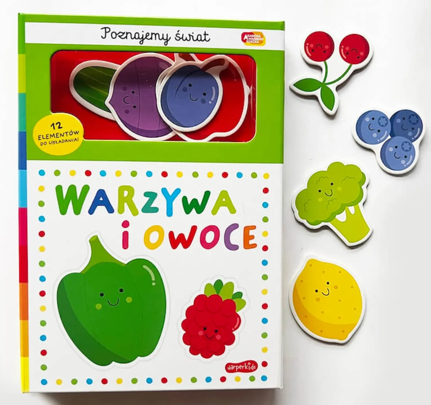 Puzzle|2-5 Lat | HarperCollins Warzywa i owoce. Akademia Mądrego Dziecka. Poznajemy świat