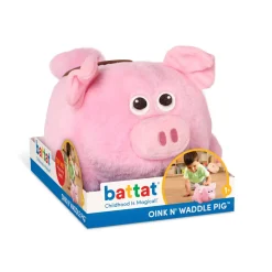 Edukacyjne|Aktywizujące | Battat Wędrująca Świnka z odgłosami do nauki raczkowania - Oink n’ Waddle Pig