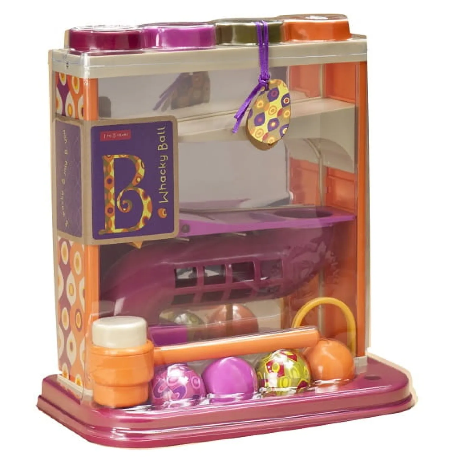 2 Lata +|Aktywizujące | B.Toys Whacky Ball – lustrzany kulodrom z młotkiem