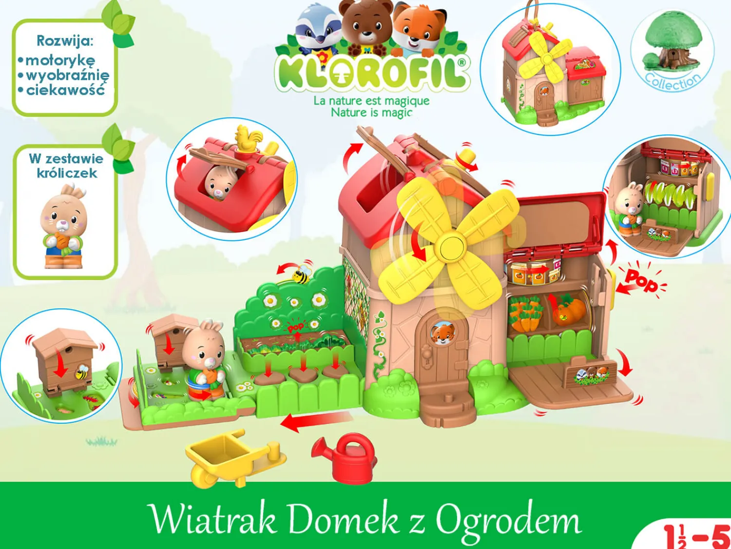 3 Lata +|2 Lata + | Klorofil Wiatrak Domek z Ogrodem