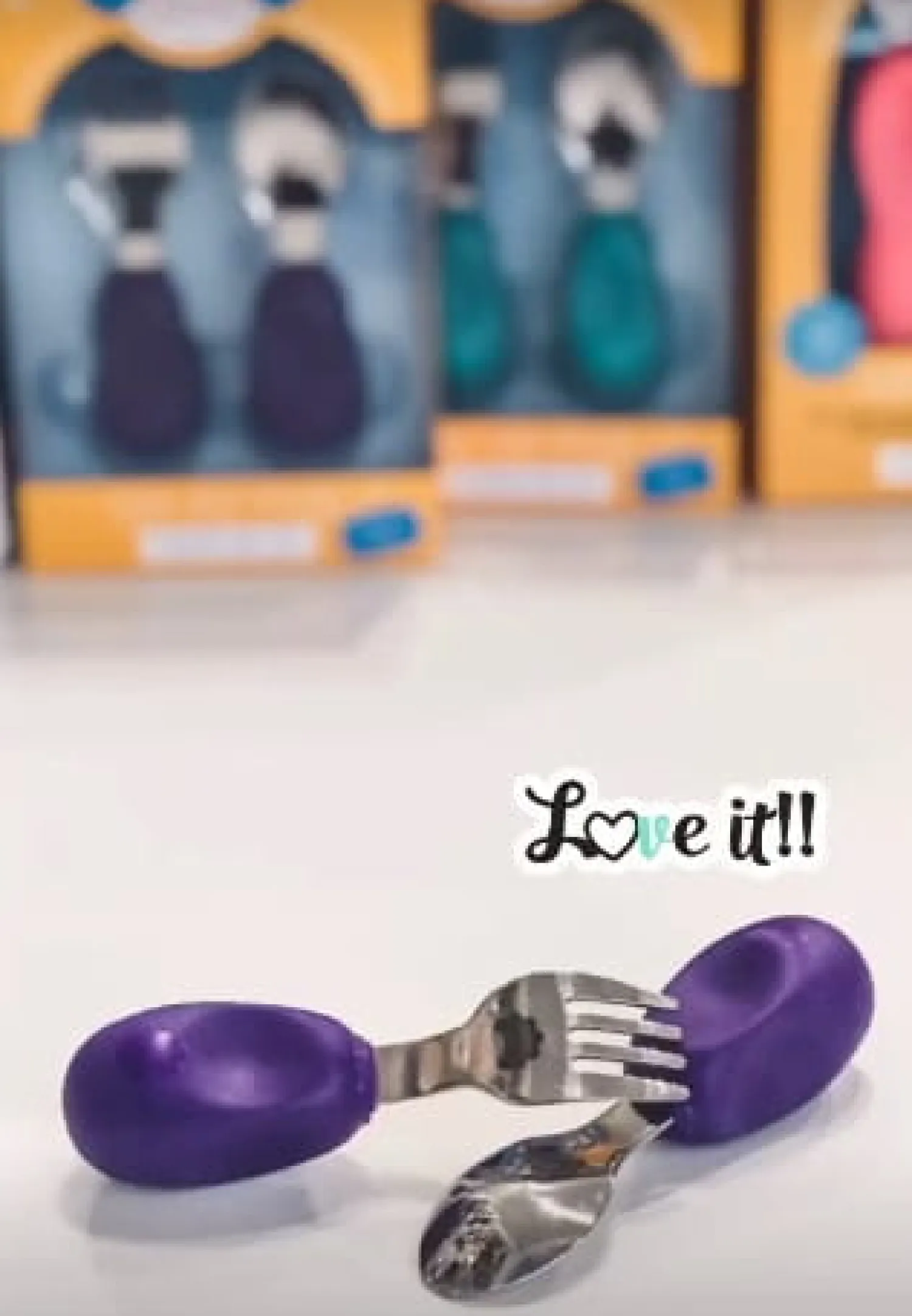 Metoda Blw|Naczynia Dla Dzieci | Nanas Manners Widelec i łyżka 1-3 lat, ETAP 2 - purple
