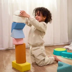 12M+|3 Lata + | B.Toys Wielkie pluszowe klocki konstrukcyjne - Tumble-y Towers