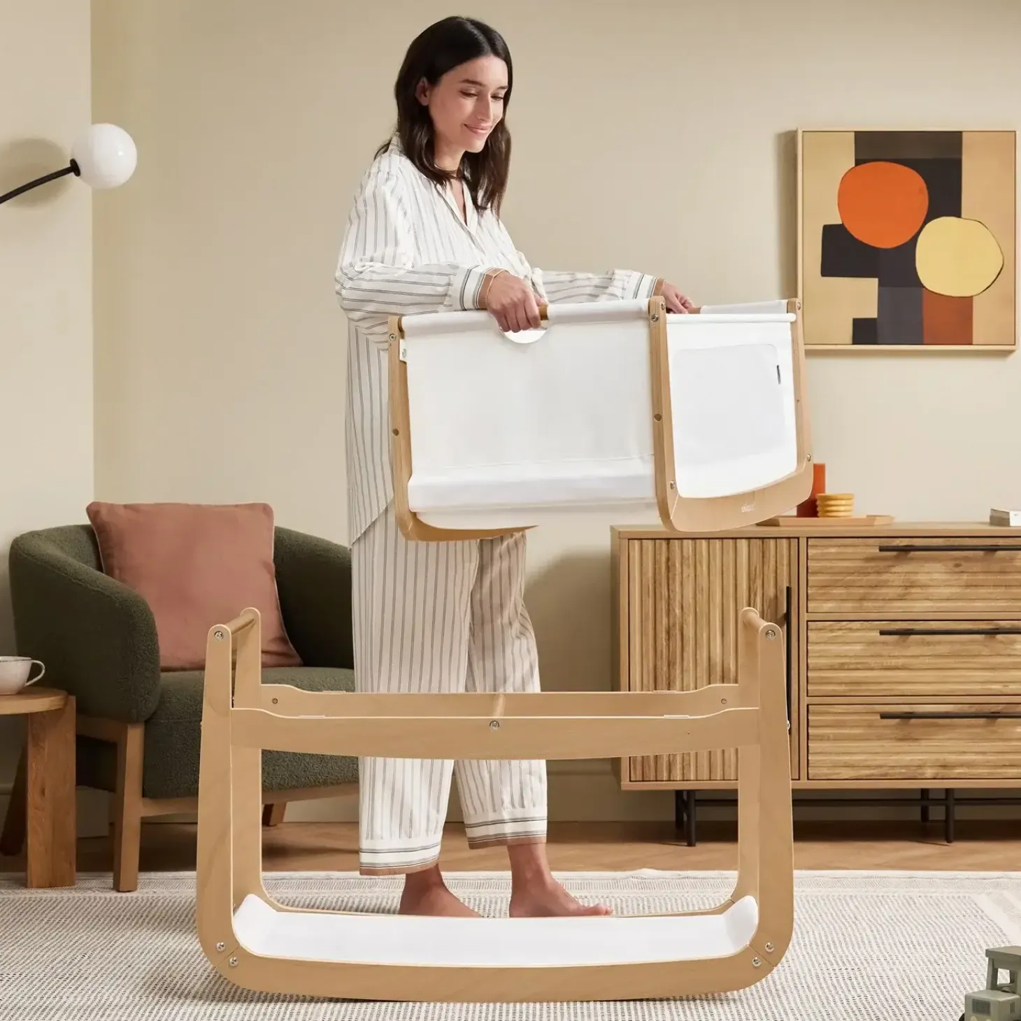 Wielofunkcyjne łóżeczko dostawne SnuzPod5 - natural