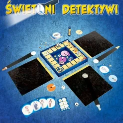 8 Lat+|6 Lat+ | Wydawnictwo Nasza Księgarnia Świetlni detektywi - Gra Planszowa
