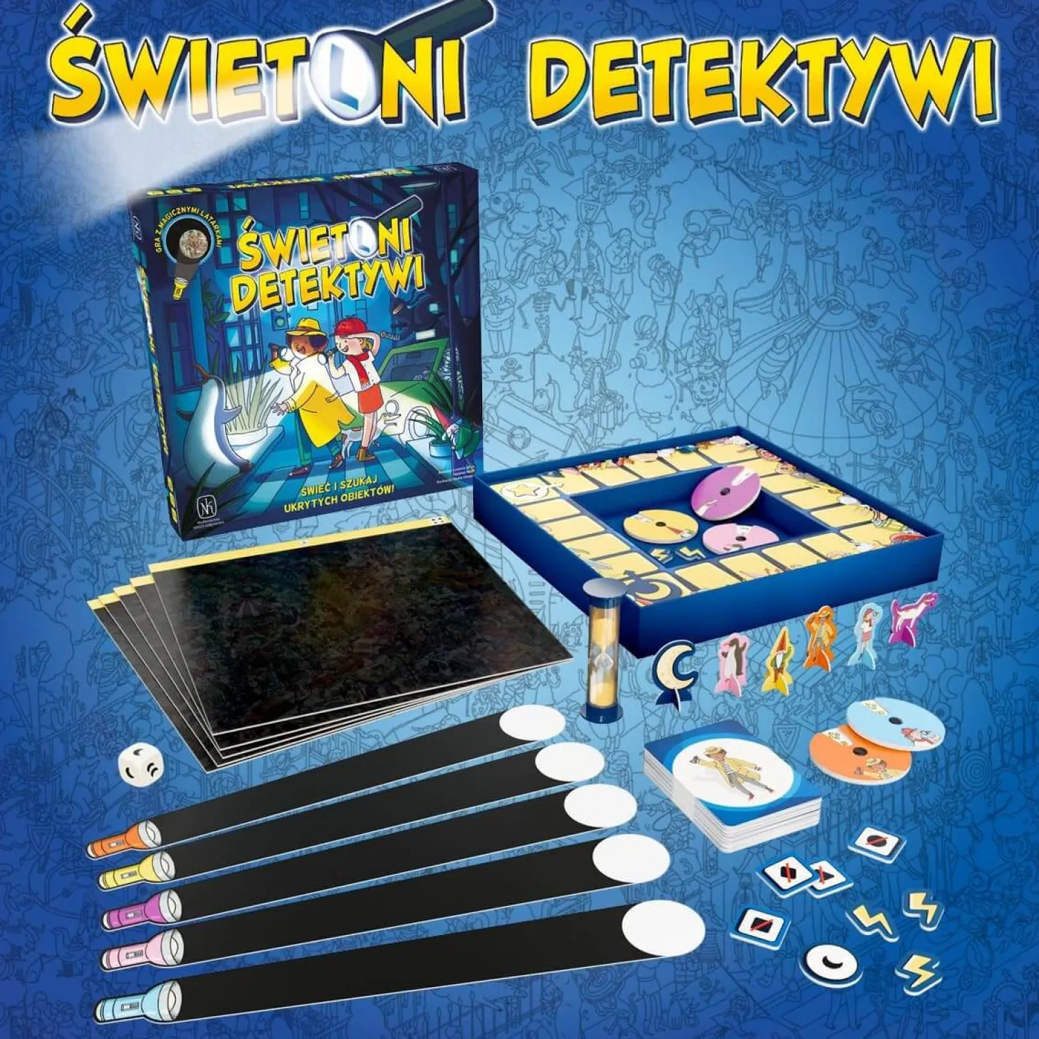 8 Lat+|6 Lat+ | Wydawnictwo Nasza Księgarnia Świetlni detektywi - Gra Planszowa