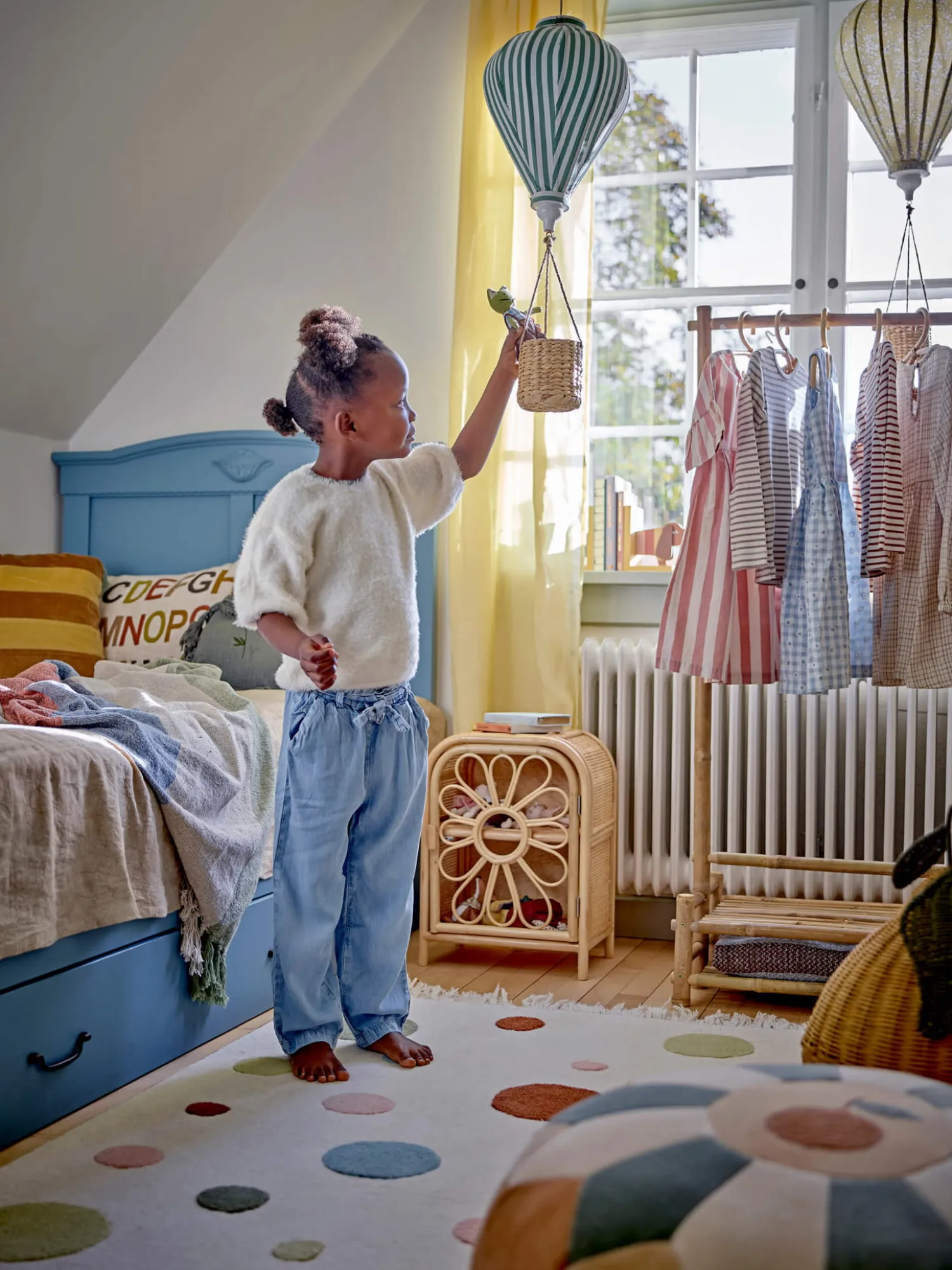 Dekoracje Dziecięce | Bloomingville Mini Wiszący balon Pomp - Yellow