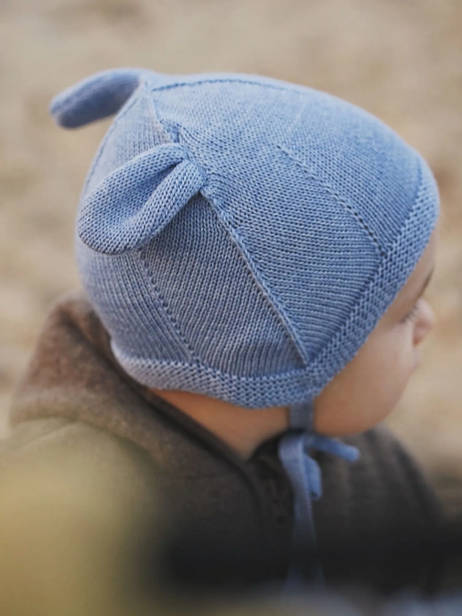 Na Główkę | Patulove Wiązana czapka z uszkami 100% merino - OAT