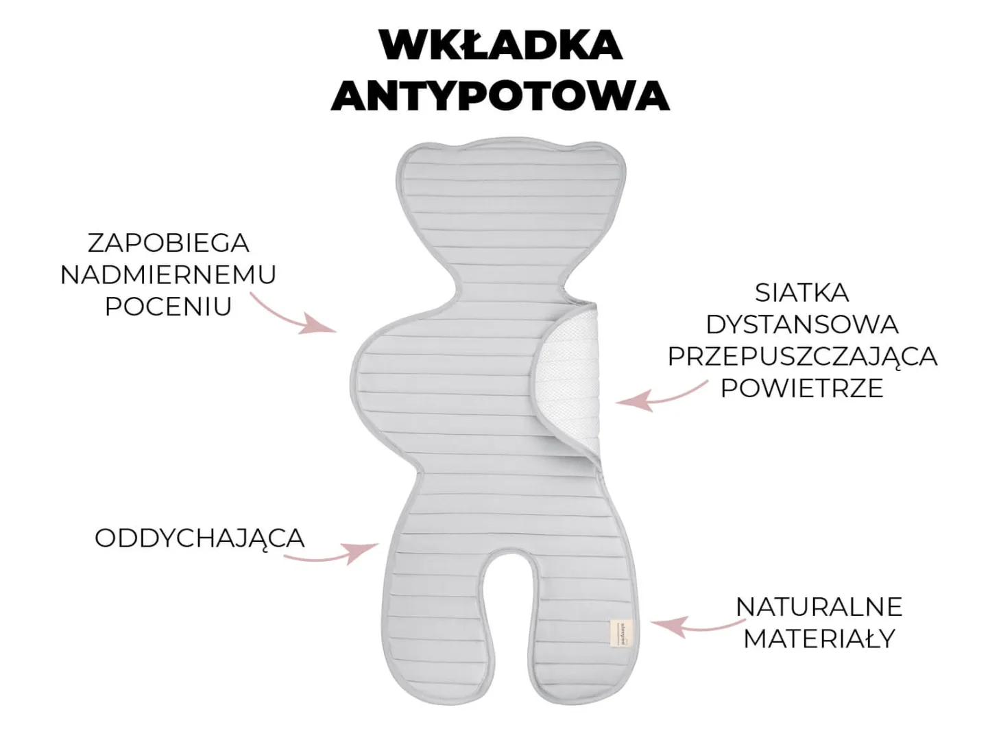 Wkładka antypotowa do fotelika - sand