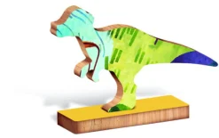 6 Lat+|7 Lat+ | Ludattica WOODY PUZZLE – drewniane puzzle konturowe – DINOZAURY