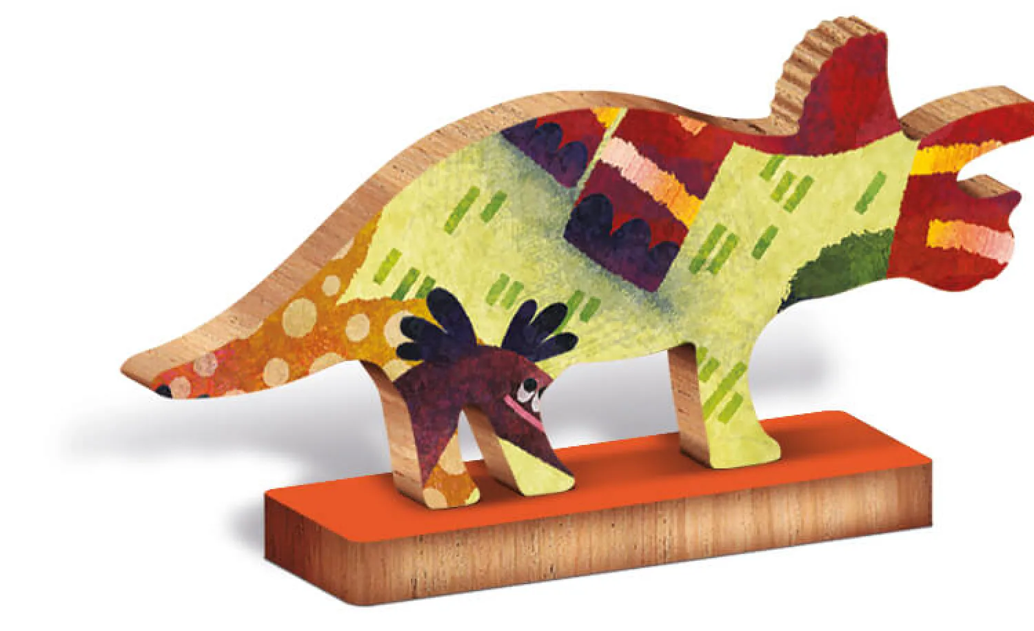 6 Lat+|7 Lat+ | Ludattica WOODY PUZZLE – drewniane puzzle konturowe – DINOZAURY