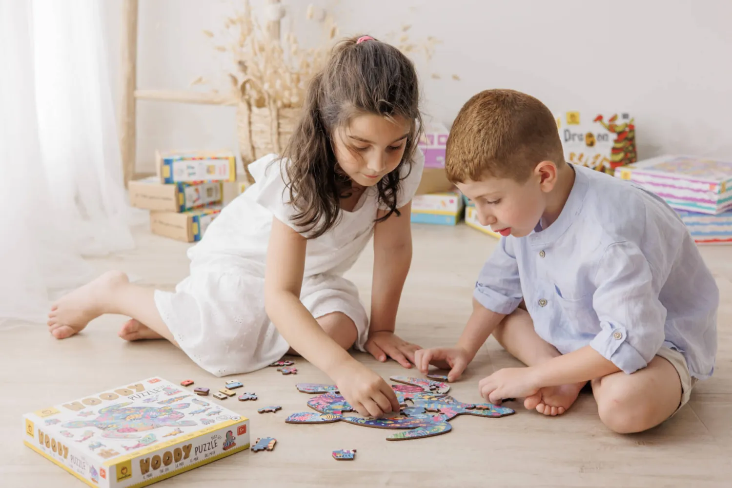 6 Lat+|7 Lat+ | Ludattica WOODY PUZZLE – drewniane puzzle konturowe – OCEAN