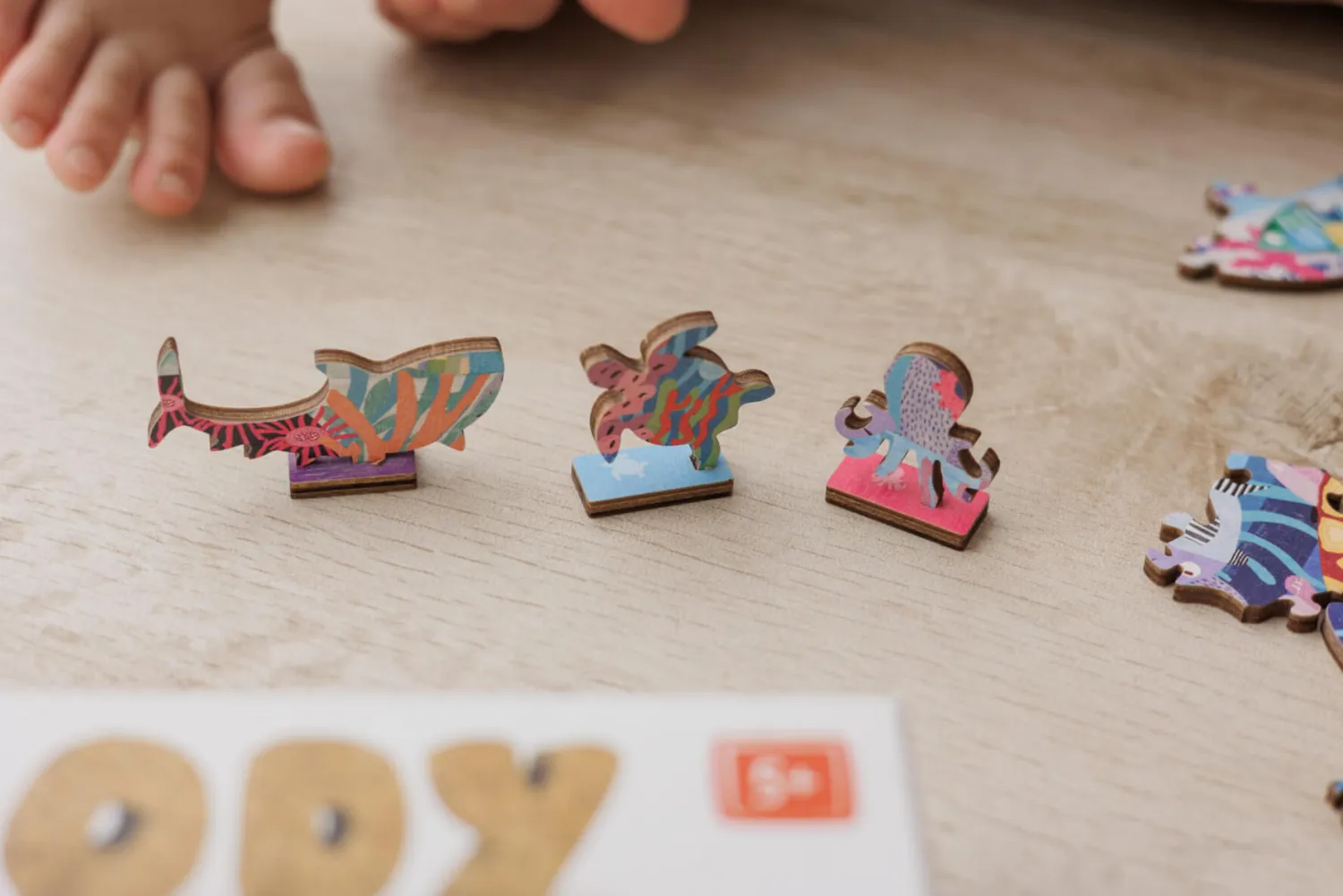 6 Lat+|7 Lat+ | Ludattica WOODY PUZZLE – drewniane puzzle konturowe – OCEAN