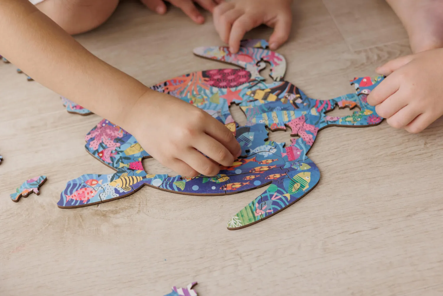 6 Lat+|7 Lat+ | Ludattica WOODY PUZZLE – drewniane puzzle konturowe – OCEAN