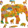 8 Lat+|Puzzle | Ludattica WOODY PUZZLE – drewniane puzzle konturowe – SAWANNA