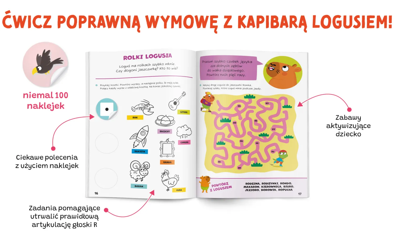 5-8 Lat|2-5 Lat | Kapitan Nauka Wymawiam "r". Zabawy logopedyczne. Kapibara Loguś