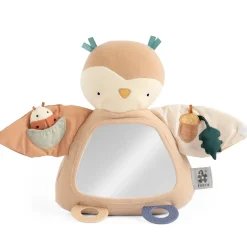Aktywizujące|Sensoryczne | Sebra Zabawka aktywizująca z lusterkiem - Blinky the owl, maple beige