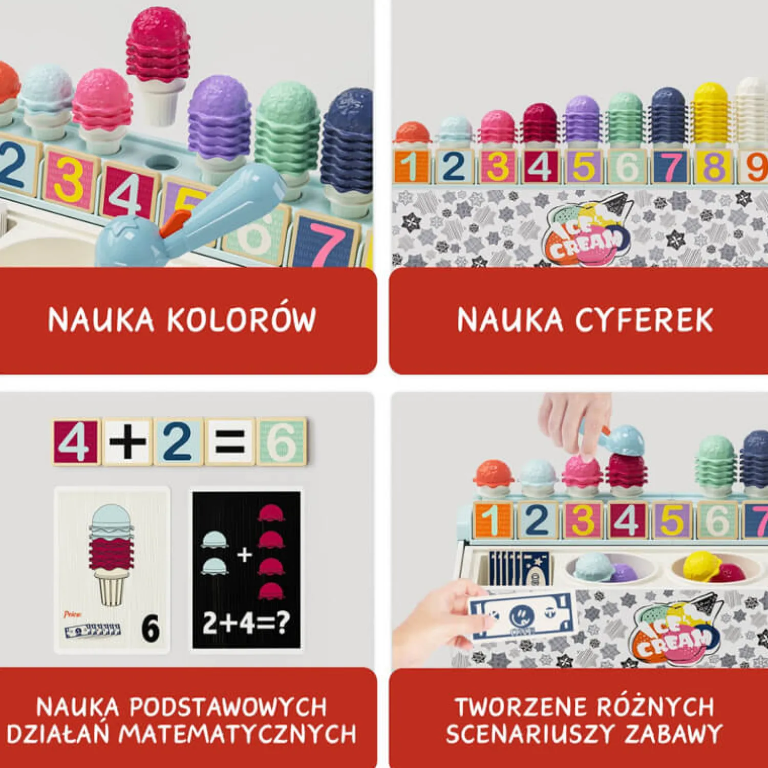 Aktywizujące|3 Lata + | TOPBRIGHT Zabawka matematyczna Lodziarnia, 2+