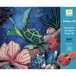 Zestawy Kreatywne|6 Lat+ | Djeco Zestaw artystyczny malowanie 3D - Głębia Oceanu