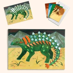 Zestawy Kreatywne|8 Lat+ | Djeco Zestaw artystyczny 6w1 ŚWIAT DINOZAURÓW 6+