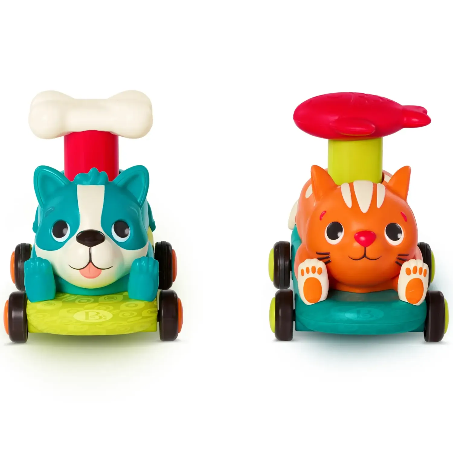 2 Lata +|18M+ | B.Toys Zestaw autek PawMobiles - kot i pies z napędem push&go