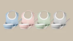 Metoda Blw|Naczynia Dla Dzieci | BabyBjorn Zestaw do karmienia 3 szt. - Light Grey