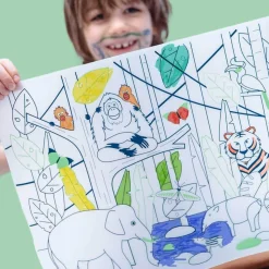 Idealne W Podróży|6 Lat+ | Super Petit Zestaw do kolorowania z silikonową matą - Jungle