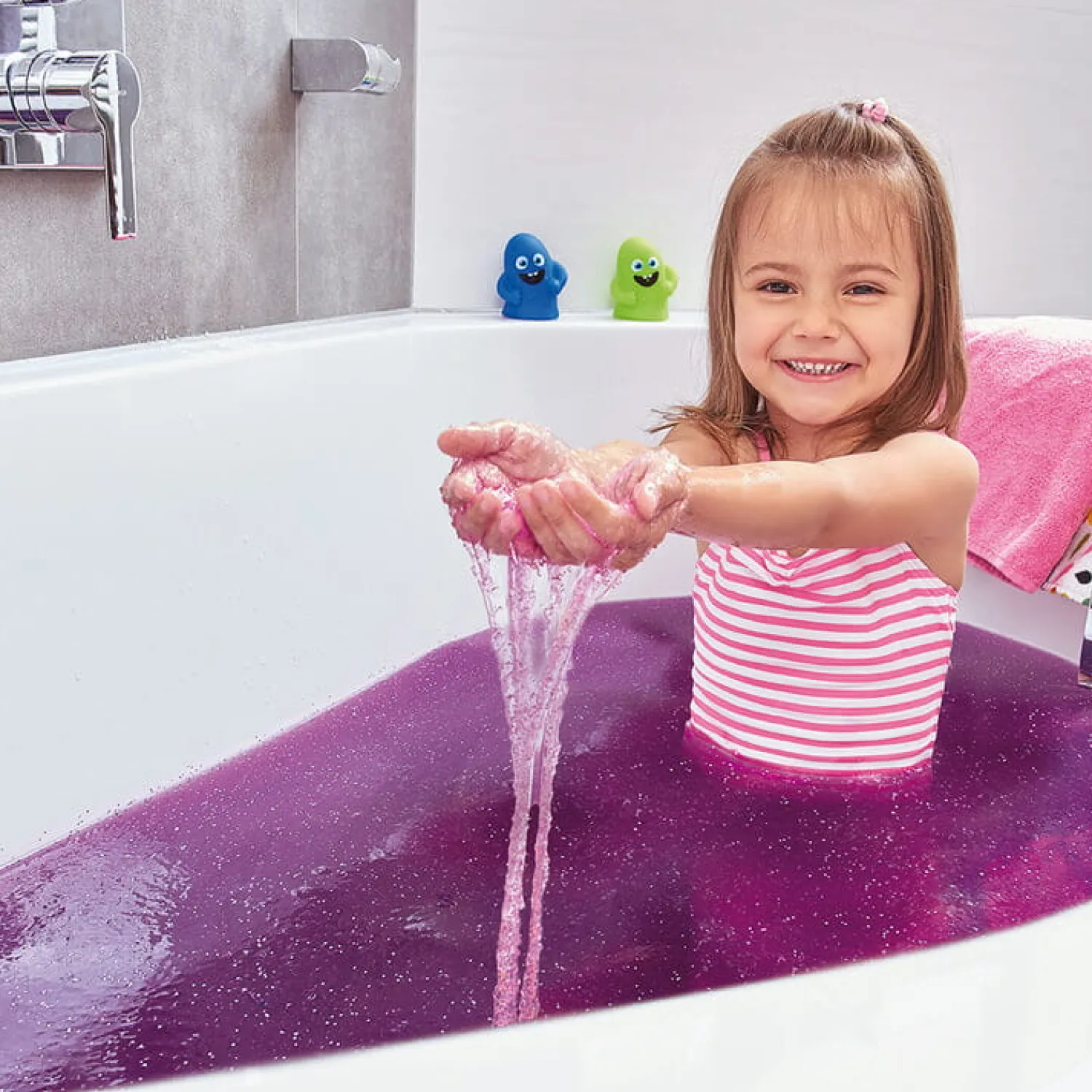 Zabawki Do Kąpieli|Do Kąpieli | Zimpli Kids Zestaw do robienia glutów Slime Baff Glitter - fioletowy
