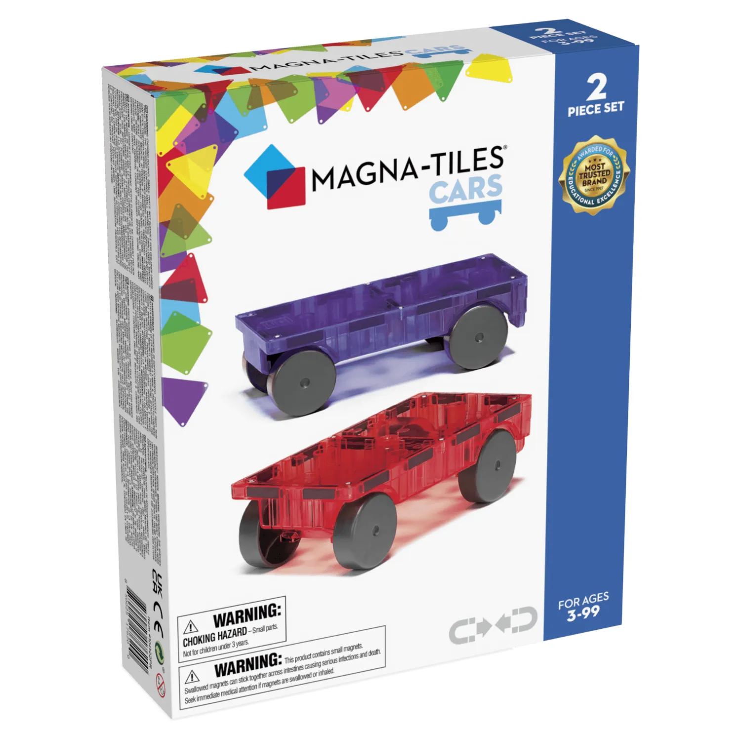 Magnetyczne|Samochodziki, Pojazdy | Magna-Tiles Zestaw do rozbudowy Cars 2 el. Czerwony i Fioletowy