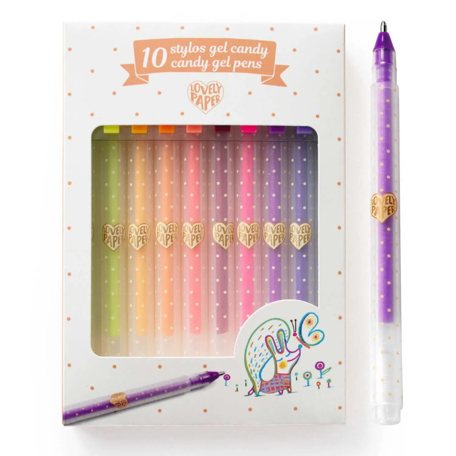 7 Lat+|8 Lat+ | Djeco Zestaw 10 długopisów żelowych CANDY