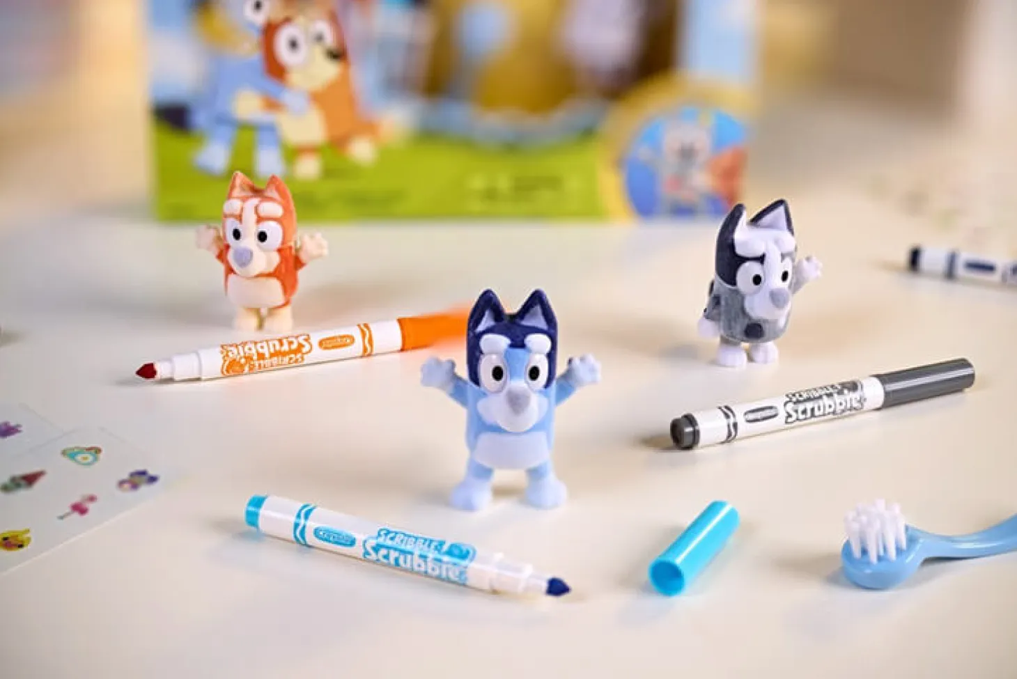 Zestaw 4 figurek do malowania i mycia Washimals, Bluey 3+