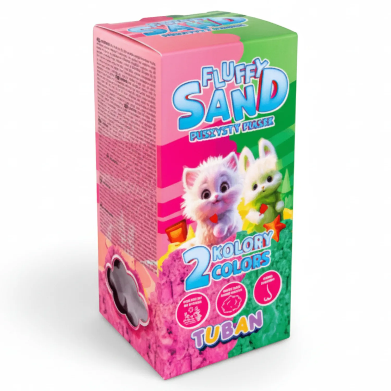 8 Lat+|6 Lat+ | Tuban Zestaw Fluffy Sand puszysty piasek różowy & zielony 2 x 70 g