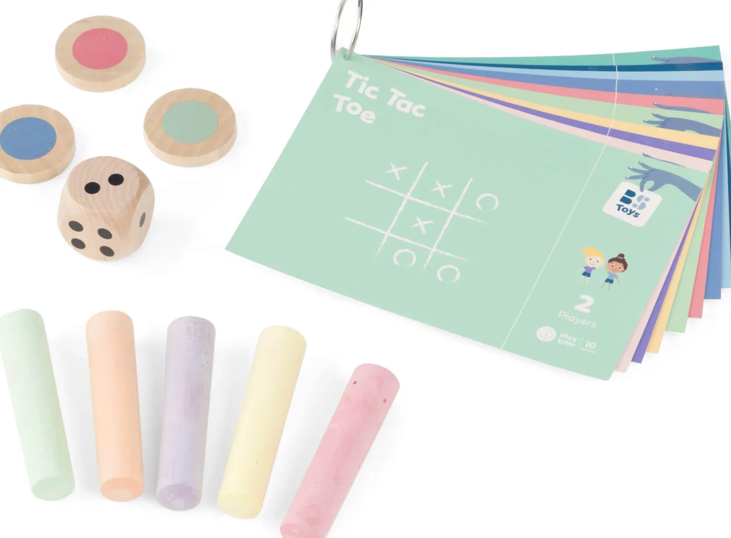 6 Lat+|3 Lata + | BS Toys Zestaw gier outdoor, kreda, karty zabaw i akcesoria