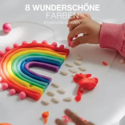 12M+|6 Lat+ | KNETA Zestaw 8 kolorów wegańskiej ciastoliny w puszkach, 8x125g