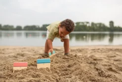 3 Lata +|Plażowe | BS Toys Zestaw kreatywny, drewniane narzędzia do tworzenia wzorów w piasku