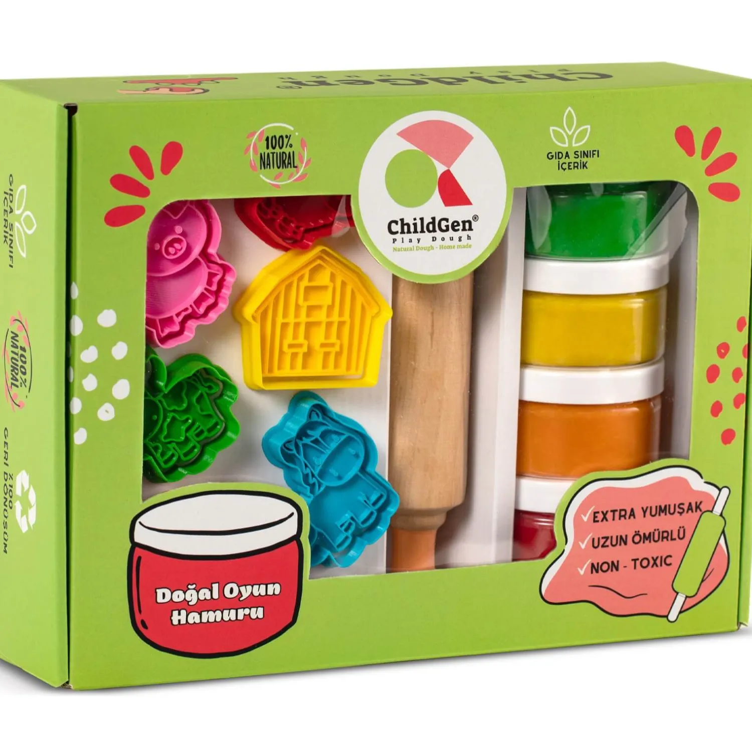 6 Lat+|3 Lata + | ChildGen Zestaw kreatywny FARMA, 100% naturalna ciastolina i akcesoria