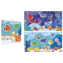 Zestaw kreatywny Grube naklejki wielorazowe My arts & crafts Ocean 18m+