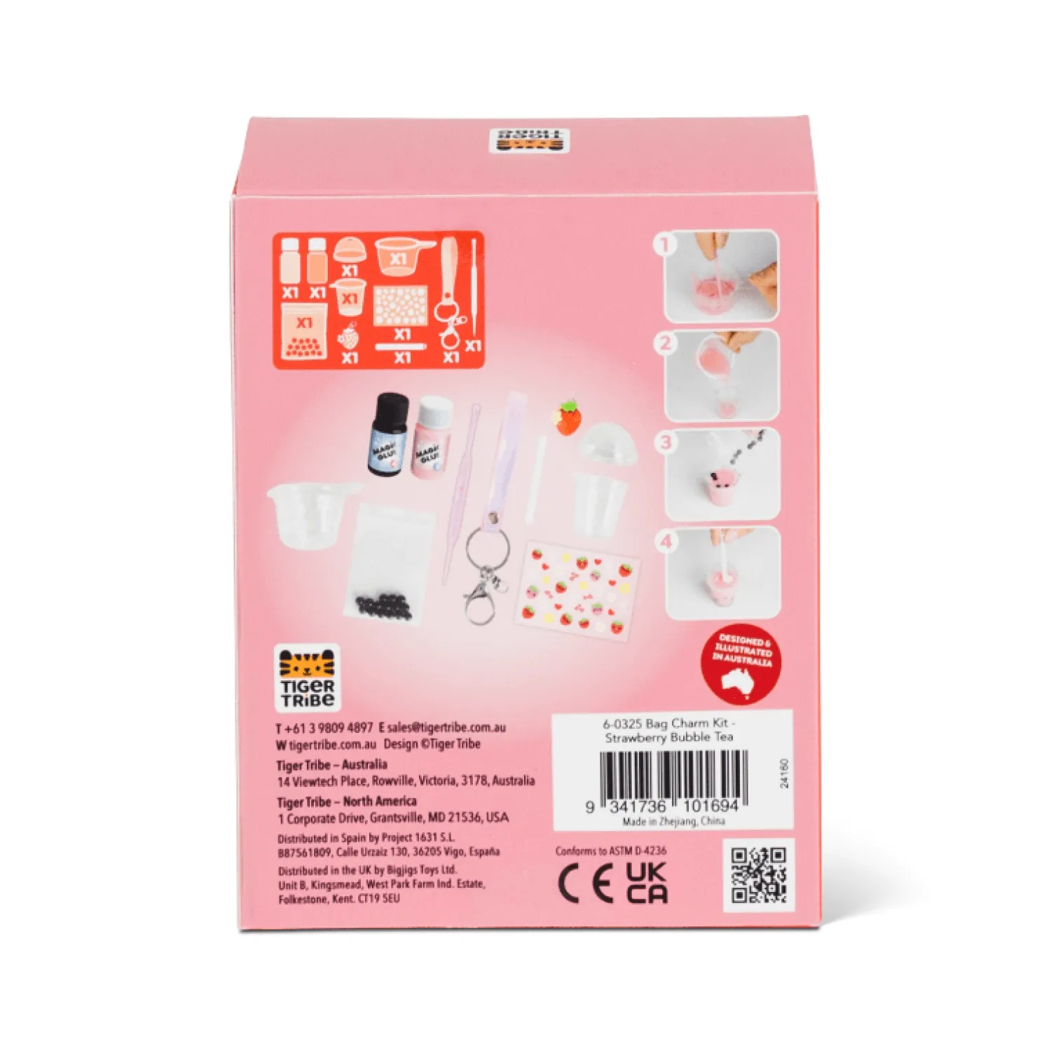6 Lat+|7 Lat+ | Tiger Tribe Zestaw kreatywny - zawieszka DIY Bubble Tea