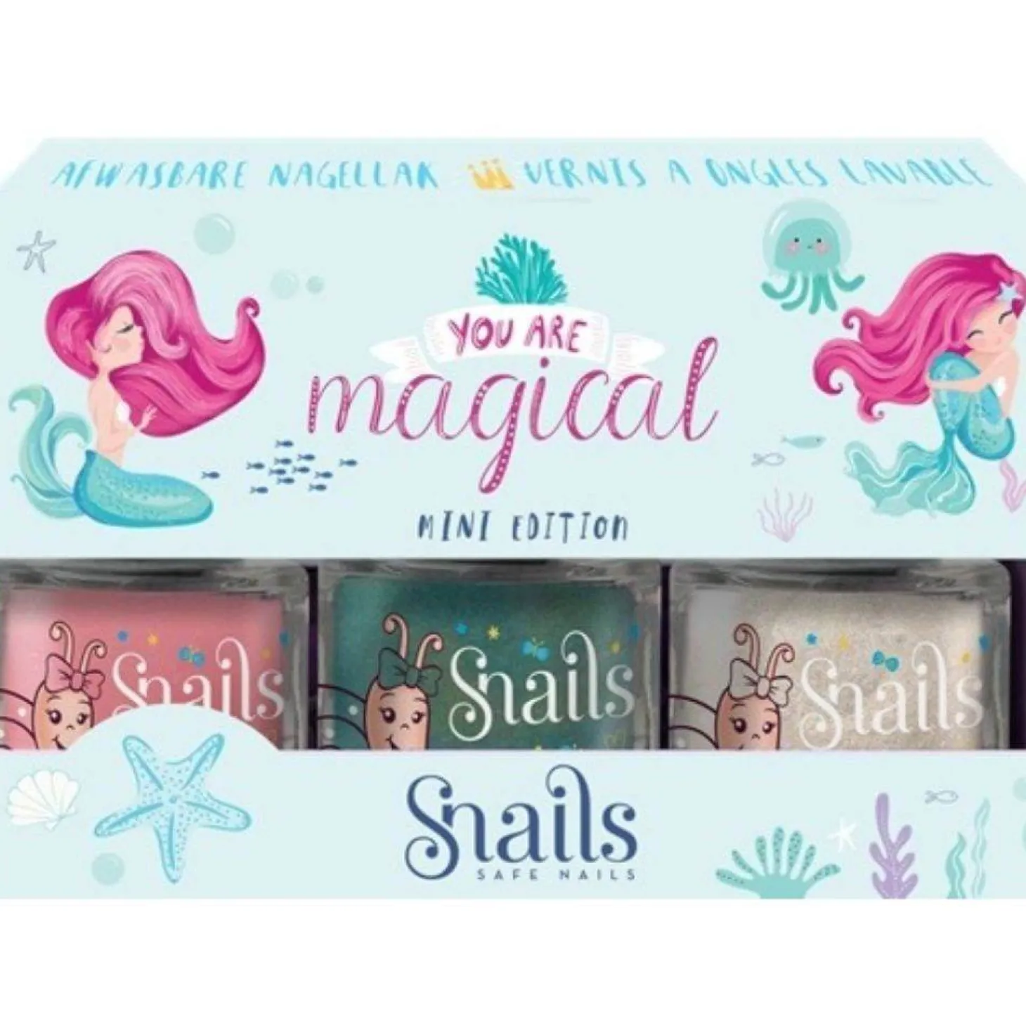 Zestaw 3 lakierów do paznokci dla dzieci Snails Mini - Mermaid, Edycja Specjalna