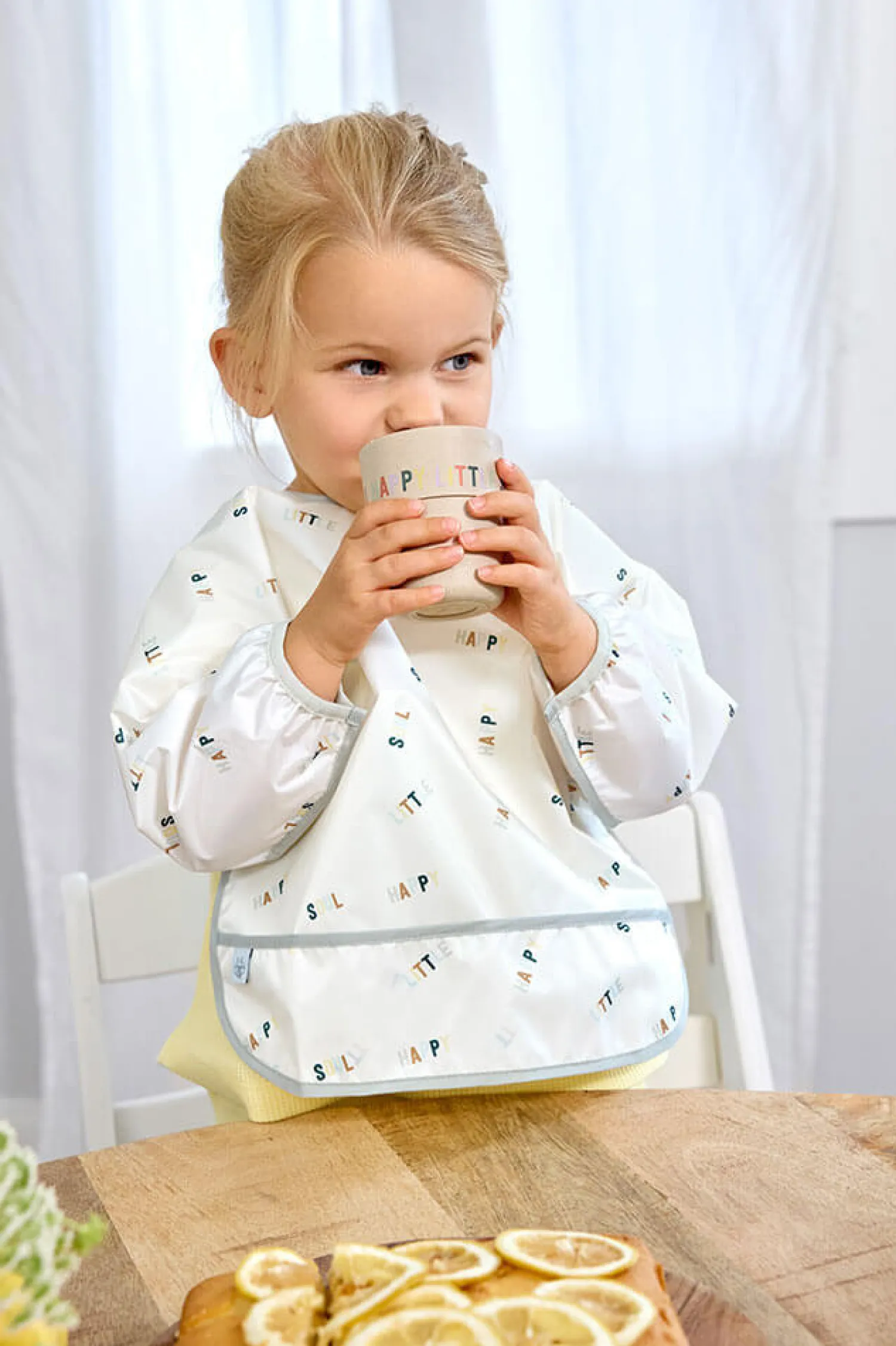 Śliniaki | Lassig Zestaw śliniaków z długim rękawem 2szt. 6m+ Happy Fruits Lemon