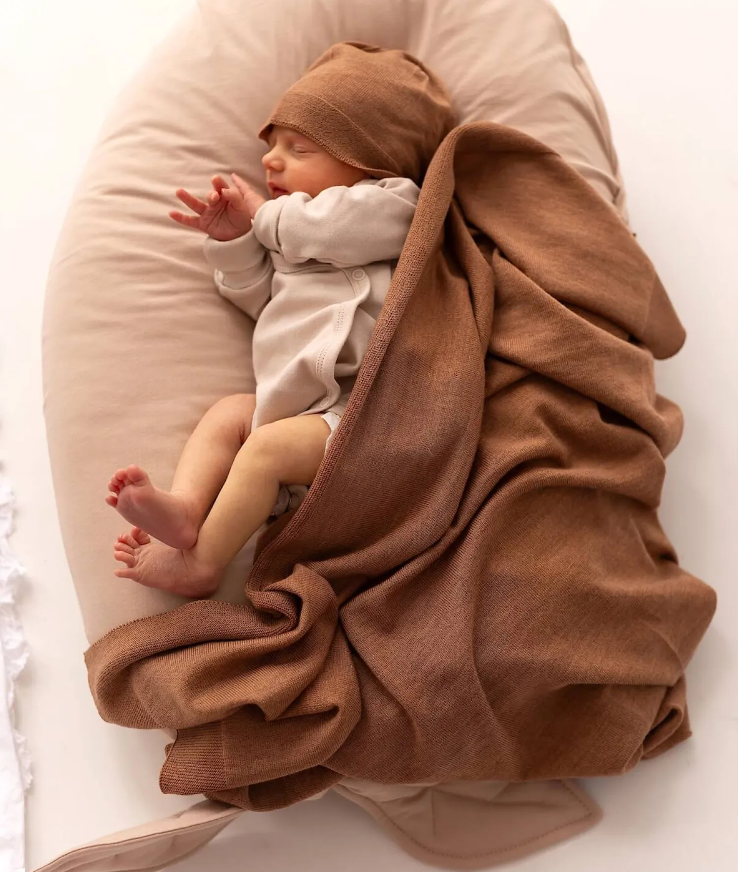 Kocyki|Na Główkę | Yarnami Zestaw merino Cozy - cynamonowy