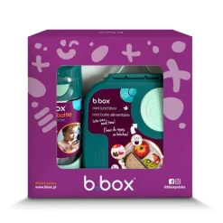 Lunchboxy|Bidony I Butelki | b.box Zestaw Mini Lunchbox + Butelka tritanowa ze słomką 450 ml - Emerald Forest
